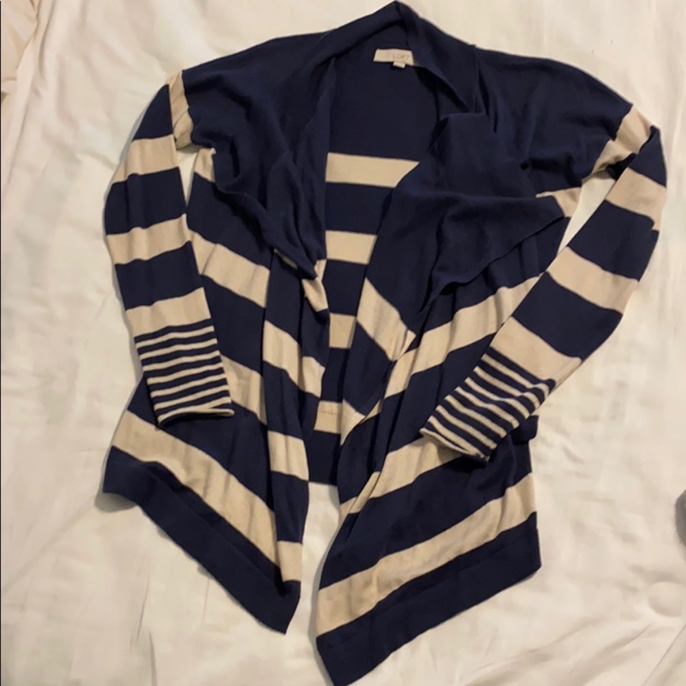 Navy and cream cardigan